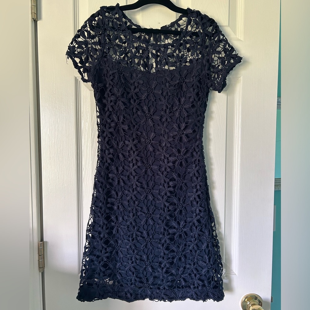 Navy Hollister Lace Dress